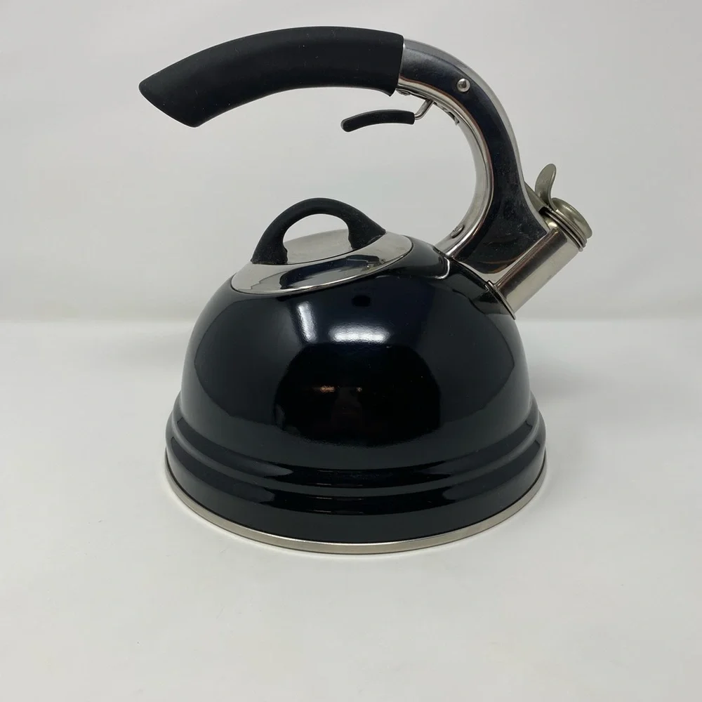 Whistling Kettle 2.7 QT/25L Stovetop‎ Black Stainless Steel